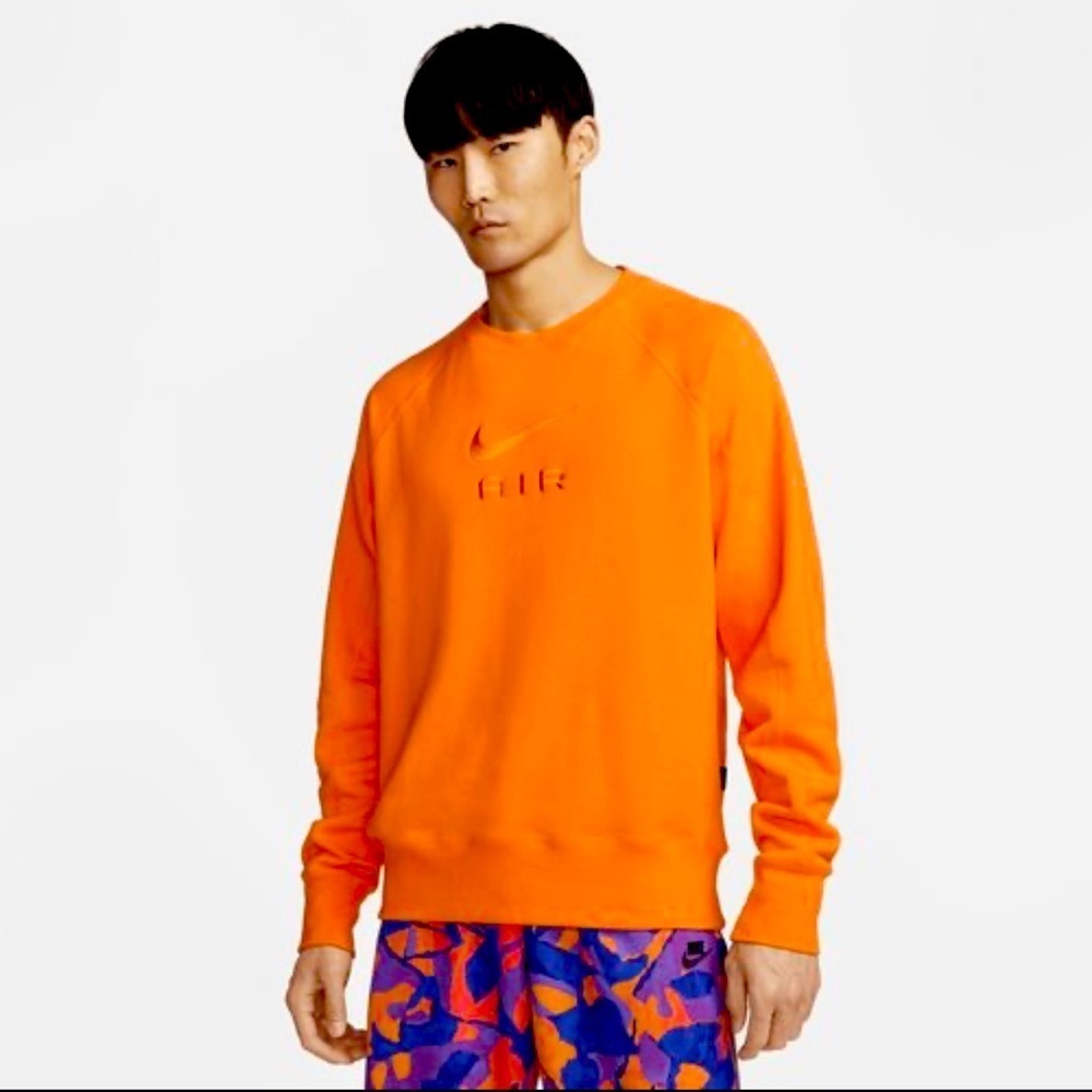 Nike sportswear terry crew orange bright mandarin crewneck sweatshirt​​​​